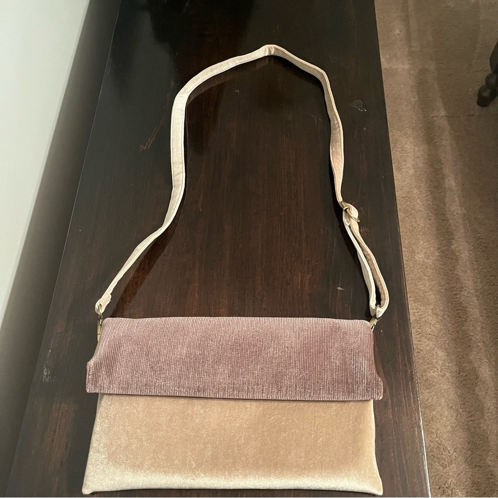 Fold Over Crossbody Bag, Beige main image 0